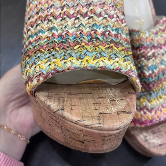 BC Born in California Multi Colored Wedges Sandals Shoes Size 9 - Picture 6 of 10